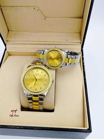 Stone Dial Couple Watch Pair