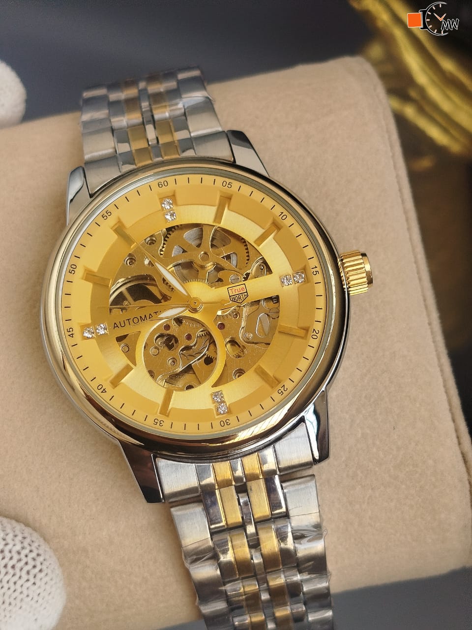 TRUEWARTH ORIGINAL WATCH  AUTOMATIC  STAINLESS STEEL CHAIN