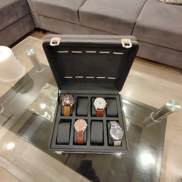 Premium Quality PU leather watch display box or watch organizer 8 Slots