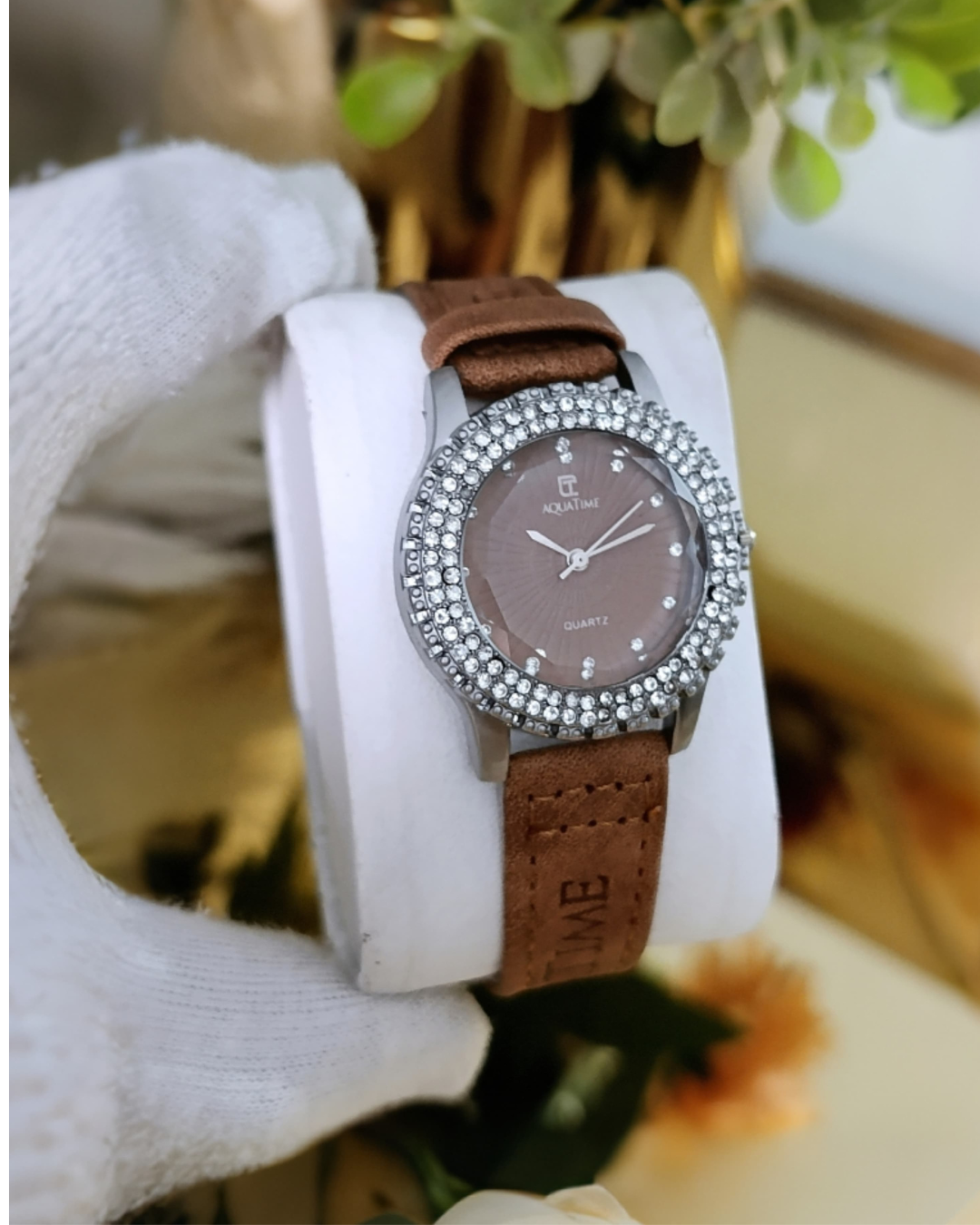AQUA GIRLS DAIMONDS STONE WATCH