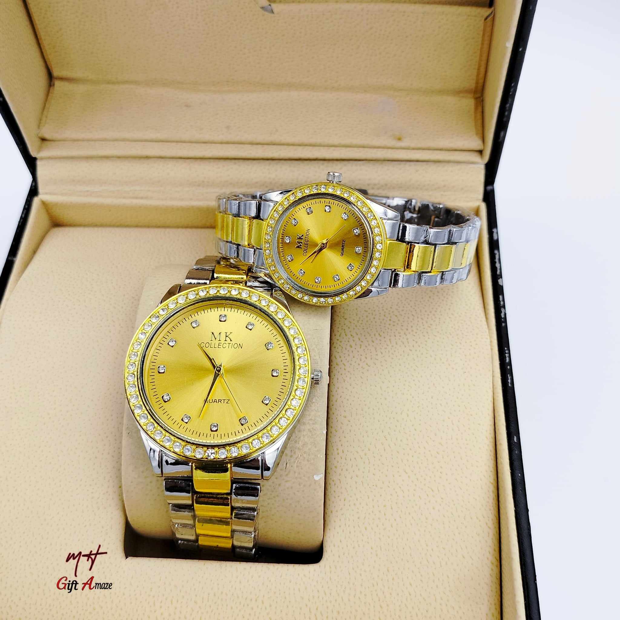 Stone Dial Couple Watch Pair