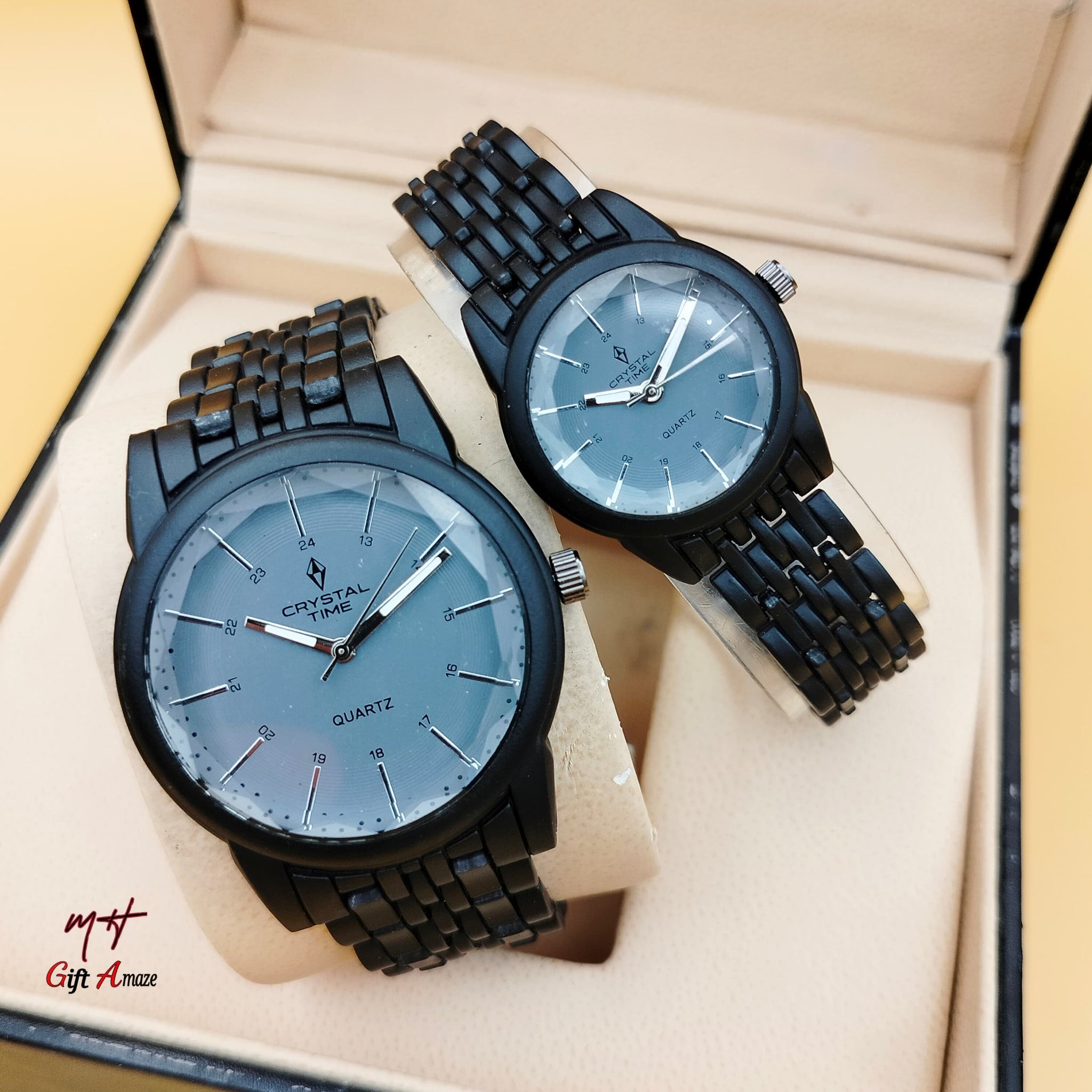 crystal time couple watch