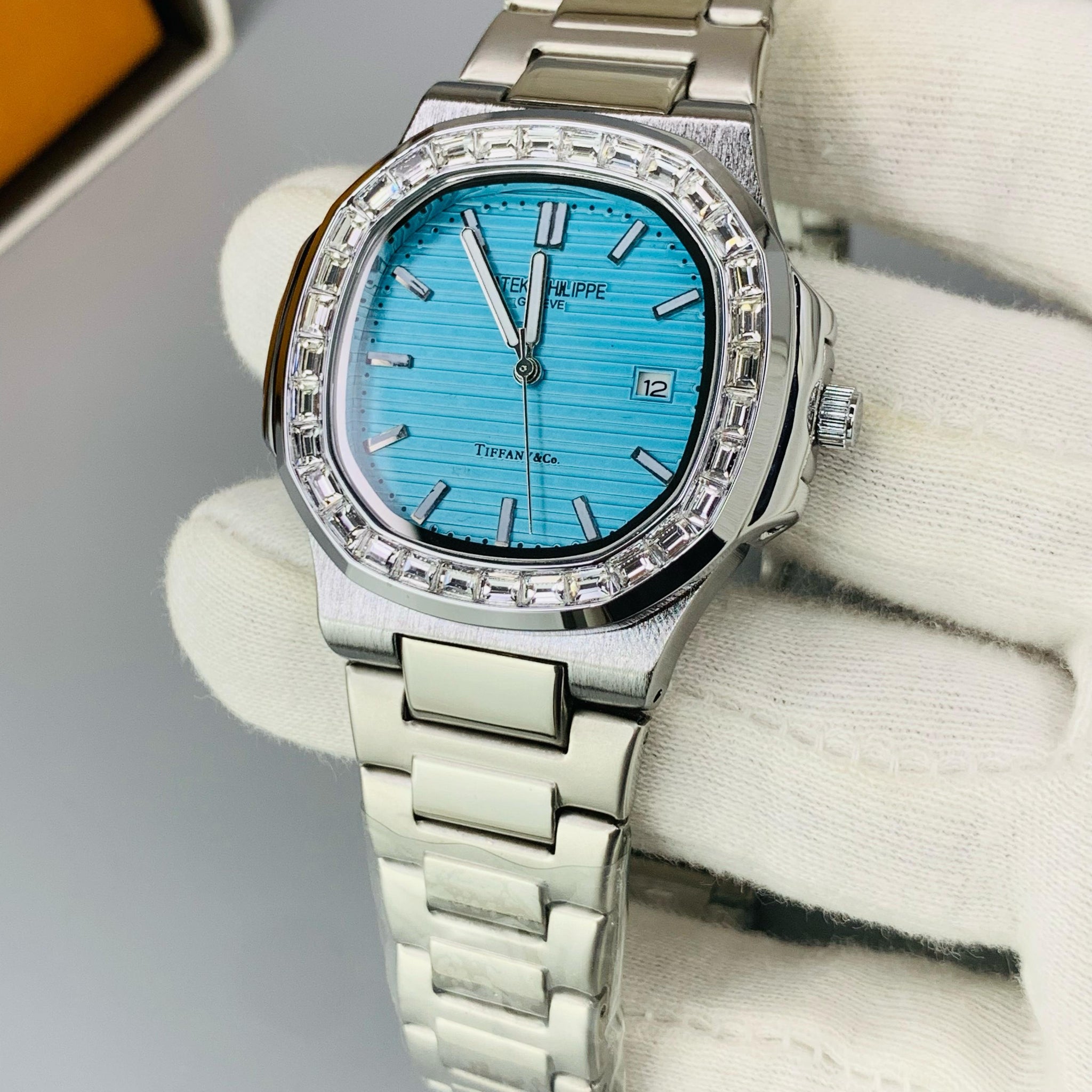 PATEK PHILIPPE stone case mens watch
