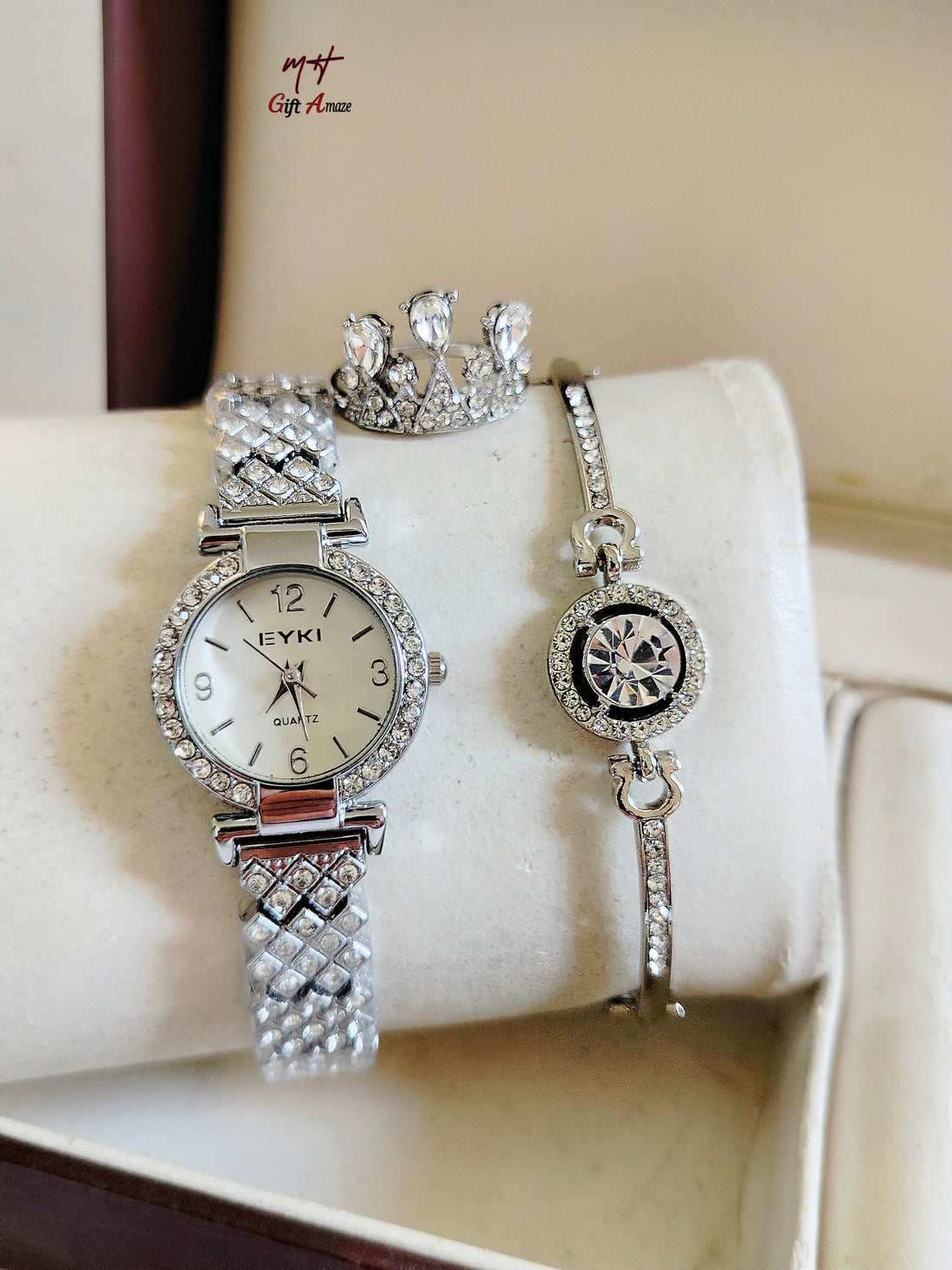 Eyki Ladies Jewellery Watch j Bracelet + Ring 💍+ High Quality Gift set