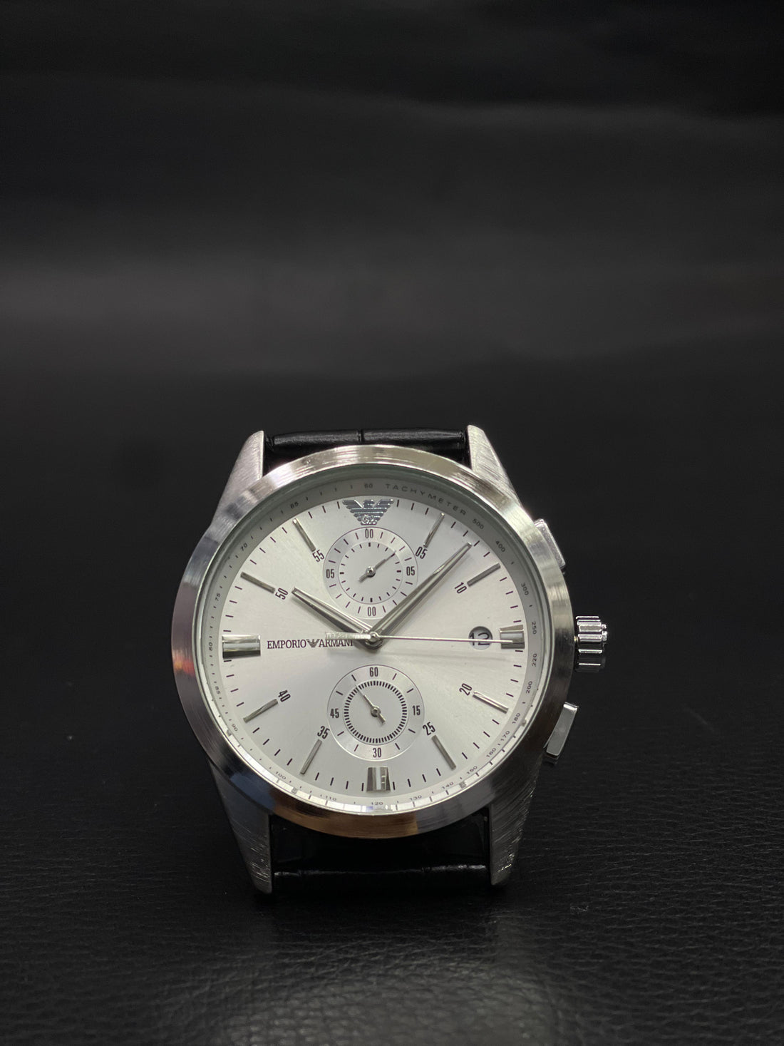 The Emporio Armani AR11542 “Claudio” sleek leather strap