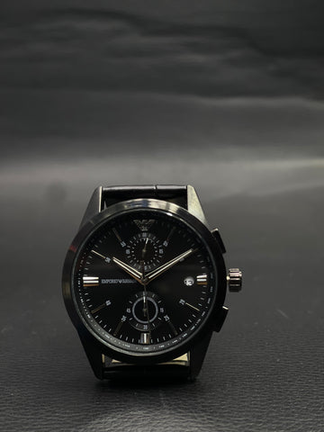 The Emporio Armani AR11542 “Claudio” sleek leather strap
