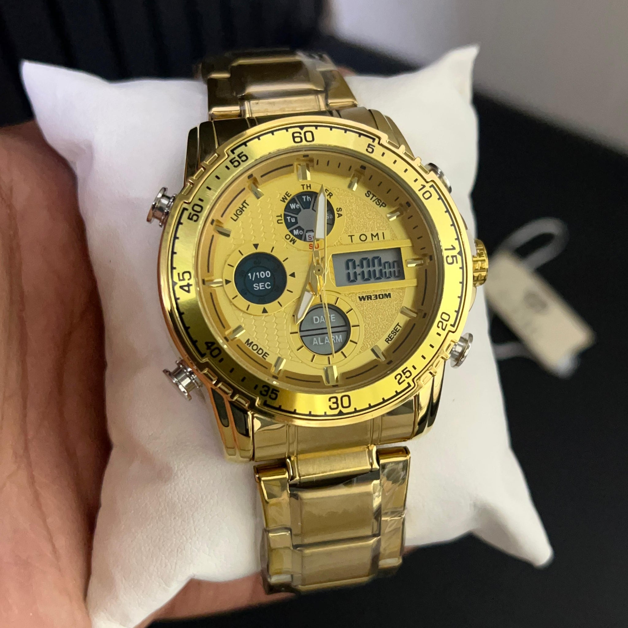 TOMI Dual Time Steel Chain Watch