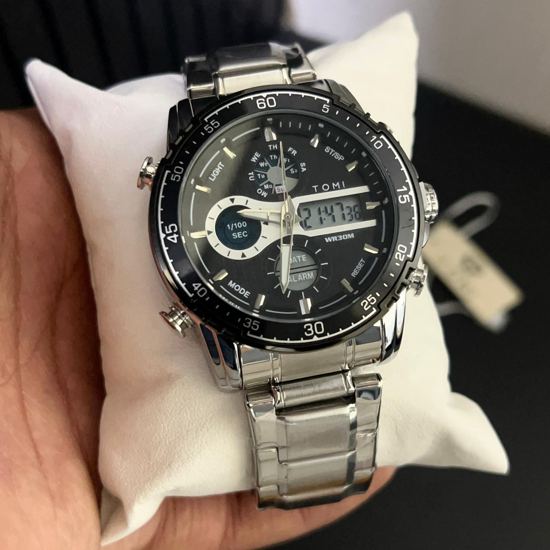 TOMI Dual Time Steel Chain Watch