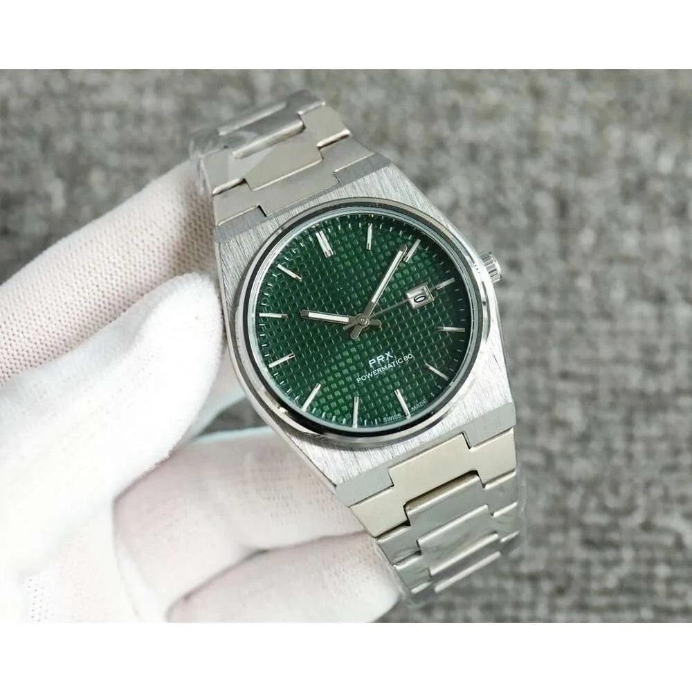 Tissot PRX SILVER Chain Watch GREEN